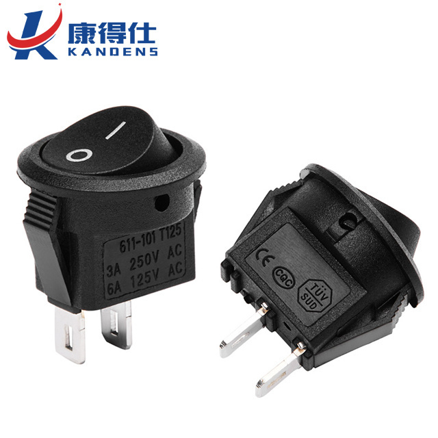 Kandens KCD1-1051 Rocker Switches 15mm 20mm SPST 2 Pin 2 Way ON-OFF KCD1-10510 3A/250V 6A/125V AC Push Round Button Switch