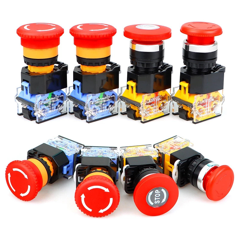 LA38-11ZS power self-locking emergency stop switch mushroom head button 22mm rotary reset momentary button switch