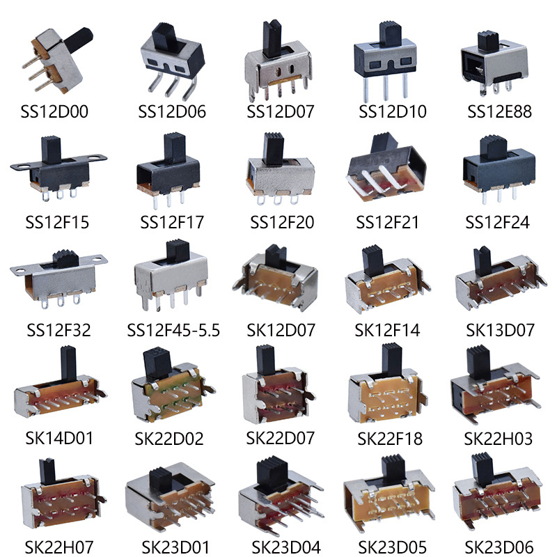Interruptor on-off mini slide switch SS12D00 3pin 2 position 1P2T PCB micro switch