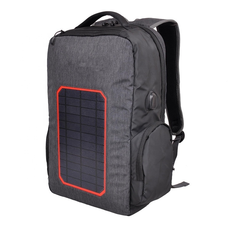 Bsci Factory Wholesale Usb Charging Port Waterproof Solar Bag Travel Laptop Solar Power Backpack