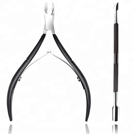 Black Cuticle Nipper High Quality Professional Sharpen Powder coating Manicure Pedicure Cutter 5mm Tip Cuticle Nail Nippers