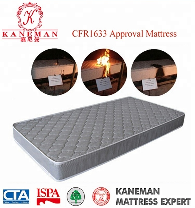 US CFR 1633 & 1632 Standard Fireproof Cot Spring Or Foam Mattress