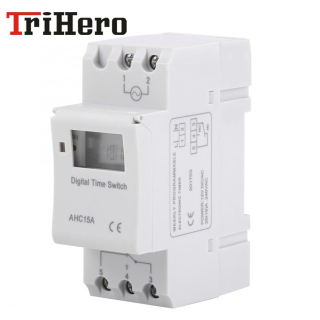 Din Rail Programmable Digital Timer Switch THC15A Relay Control Power 220V 230V 6A 10A 16A 20A 25A 30A Electronic Weekly