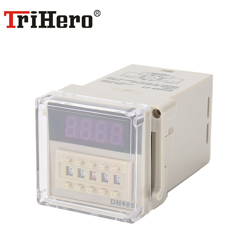 DH48S DC24V 12V Digit Timer Switch 48x48 MM 8 segment 4 Digital Timer Delay Relay