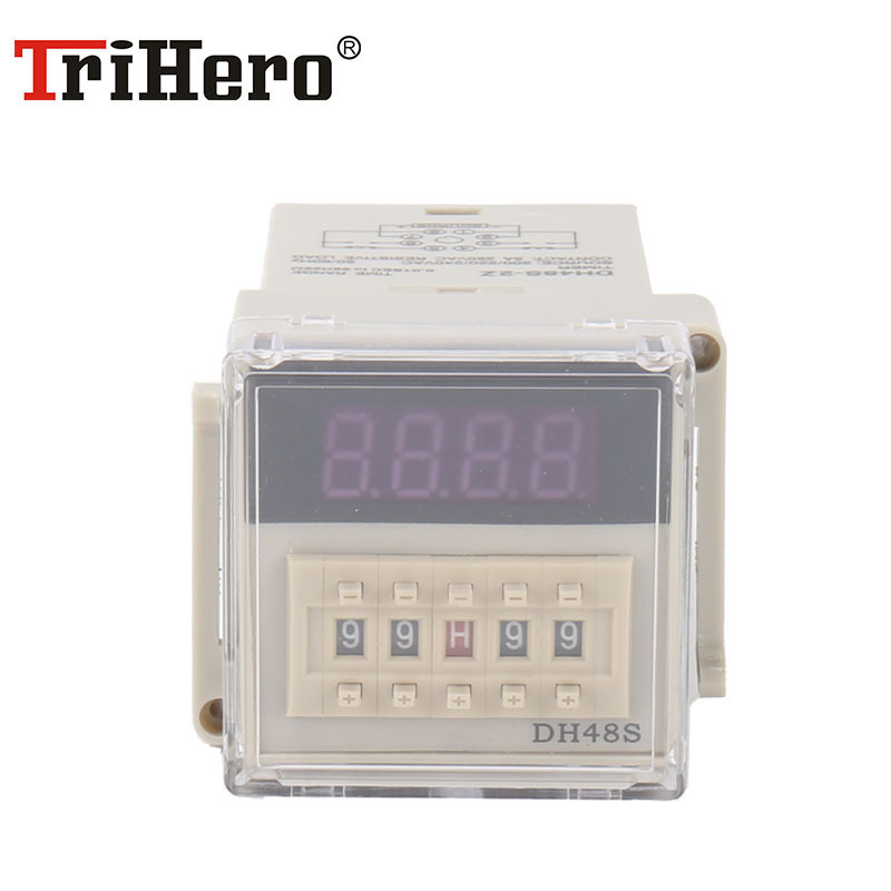 DH48S DC24V 12V Digit Timer Switch 48x48 MM 8 segment 4 Digital Timer Delay Relay