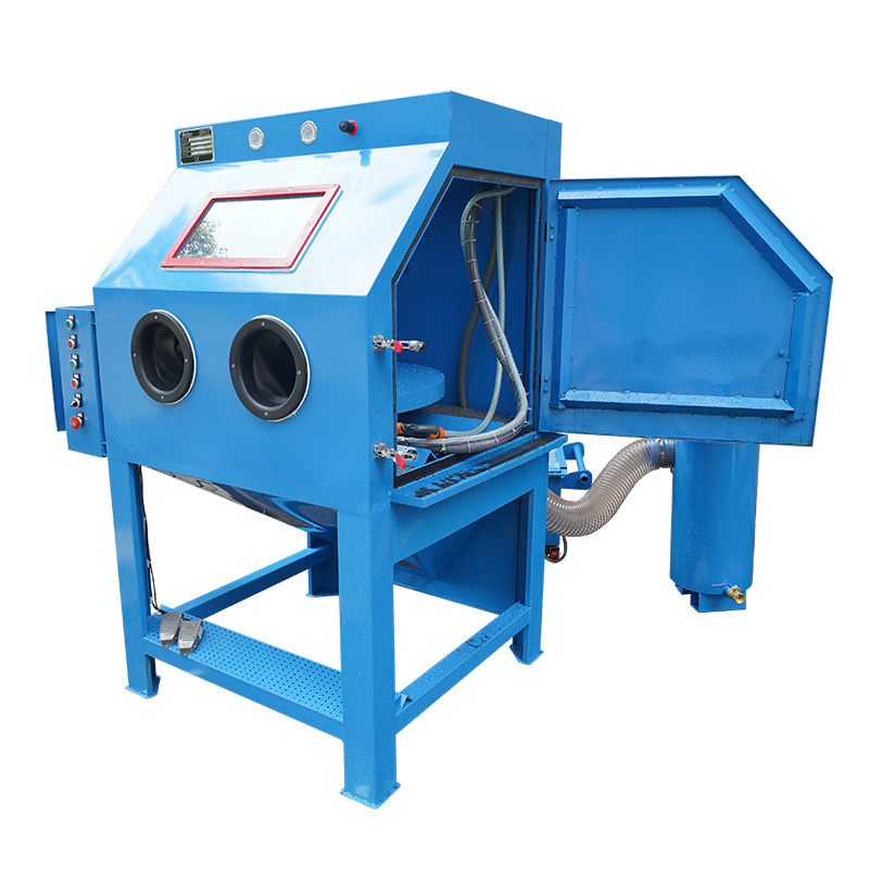 Wet sandblasting cabinet vapor blasting machine with closed loop system