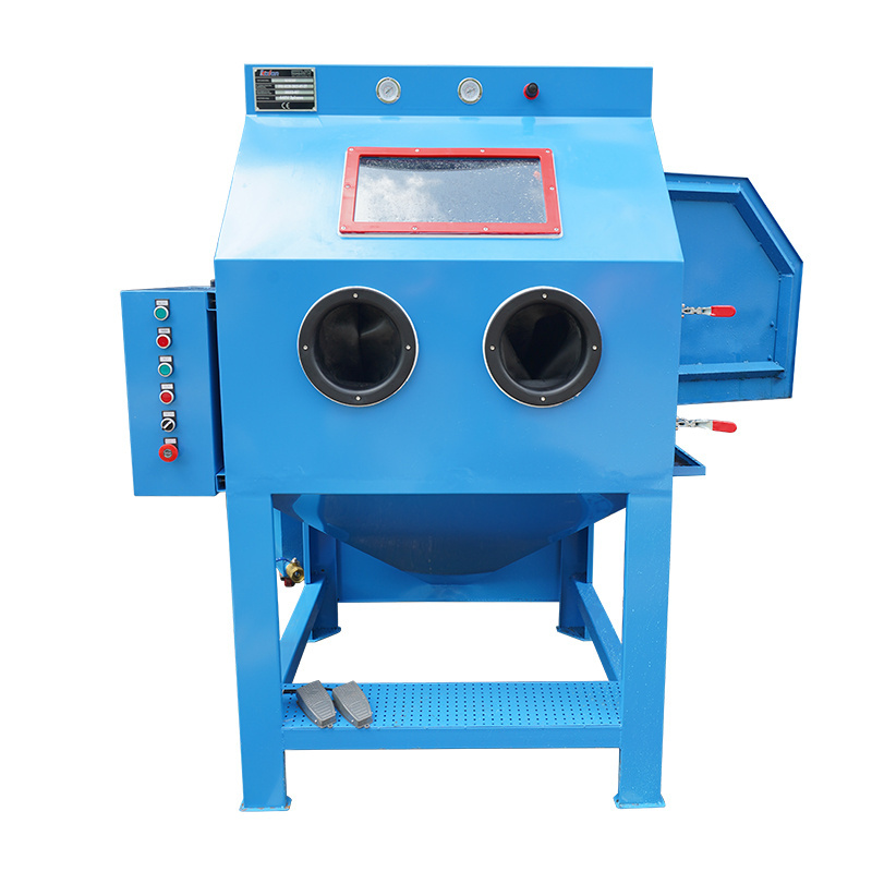 Wet sandblasting cabinet vapor blasting machine with closed loop system