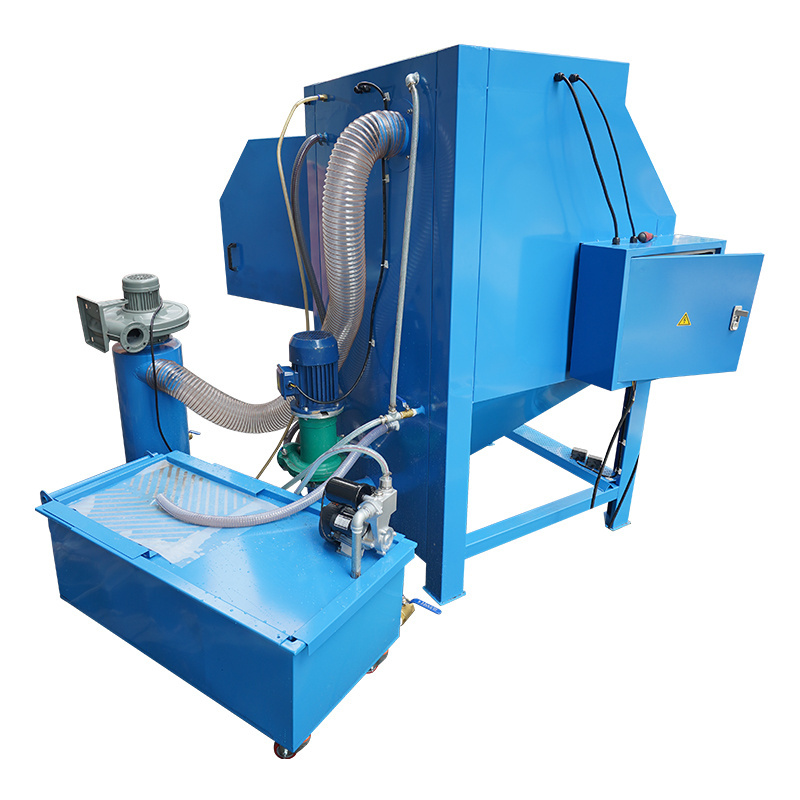 Wet sandblasting cabinet vapor blasting machine with closed loop system