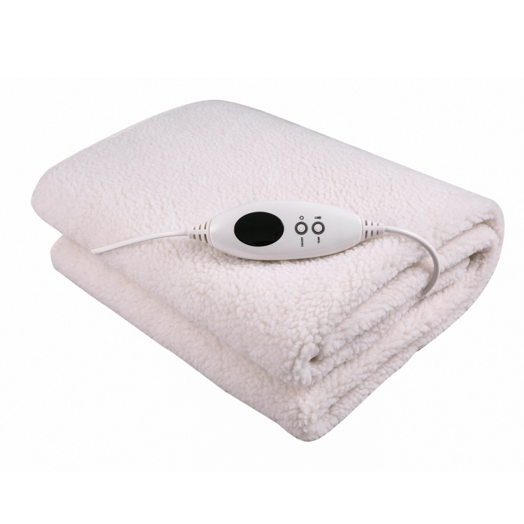 Fleece And Polyester Portable Temperature Controlled Electric Blanket For Winter