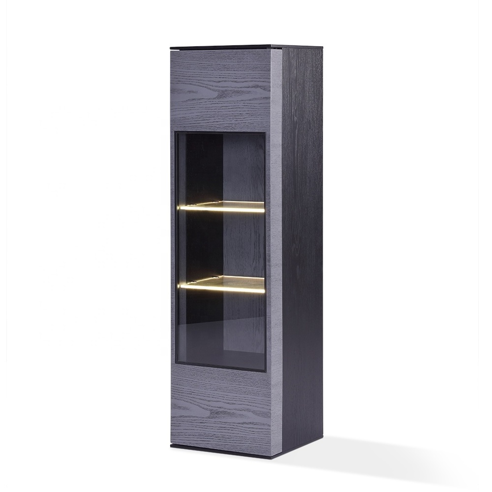 Contemporary Luxury wooden cabinet living room furniture modern design wooden showcase with lighting