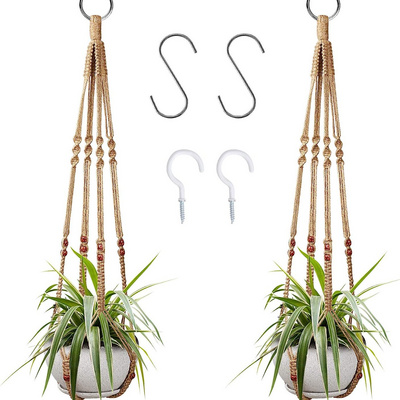 2 Pcs Plant Hangers Hanging Plant Holder for Indoor Outdoor with 4 Hooks