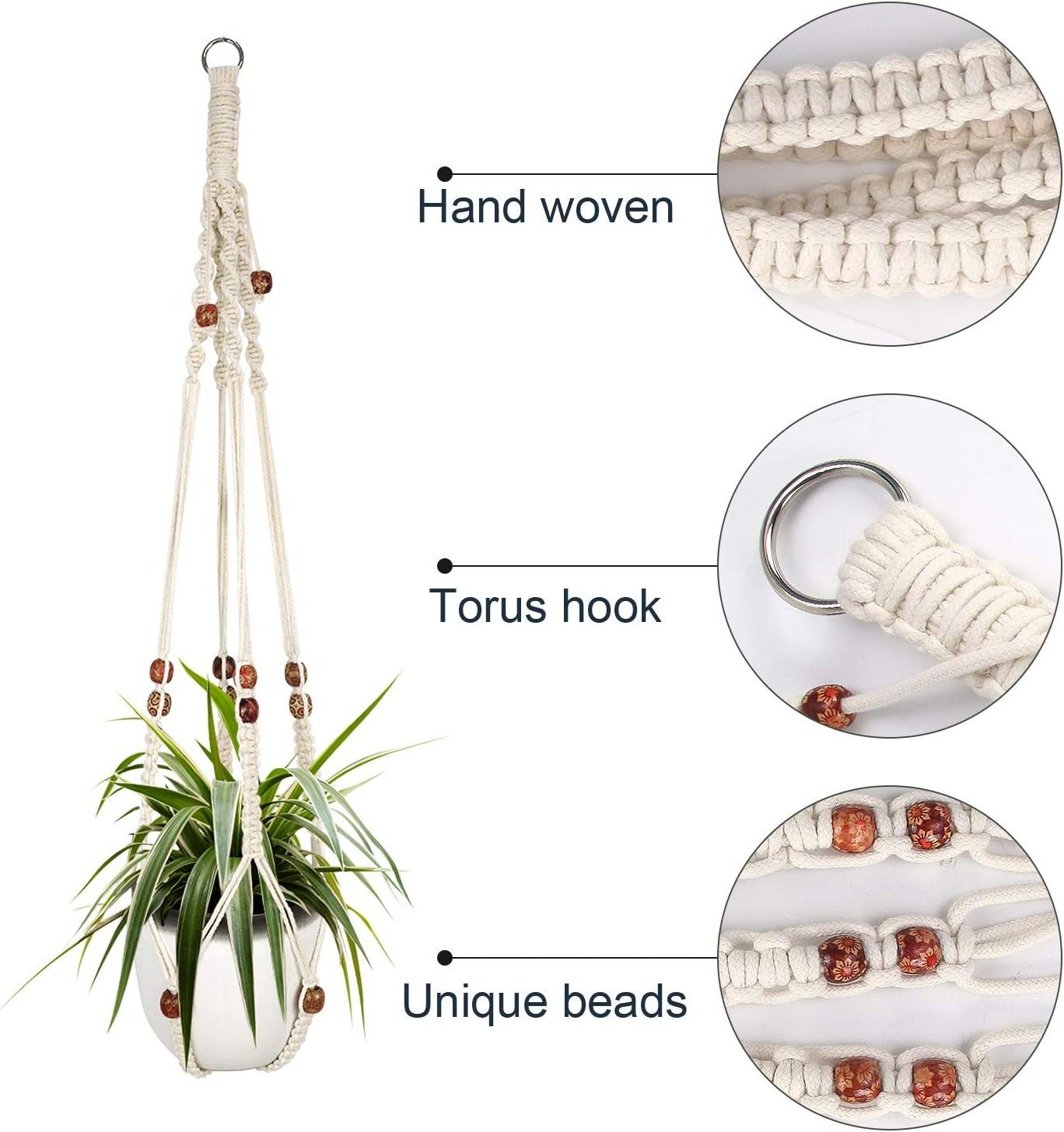 Boho Macrame Wall Hanging Planter Pot Holder Wholesale Indoor Outdoor Macrame Plant Hangers DIY For Home Decor