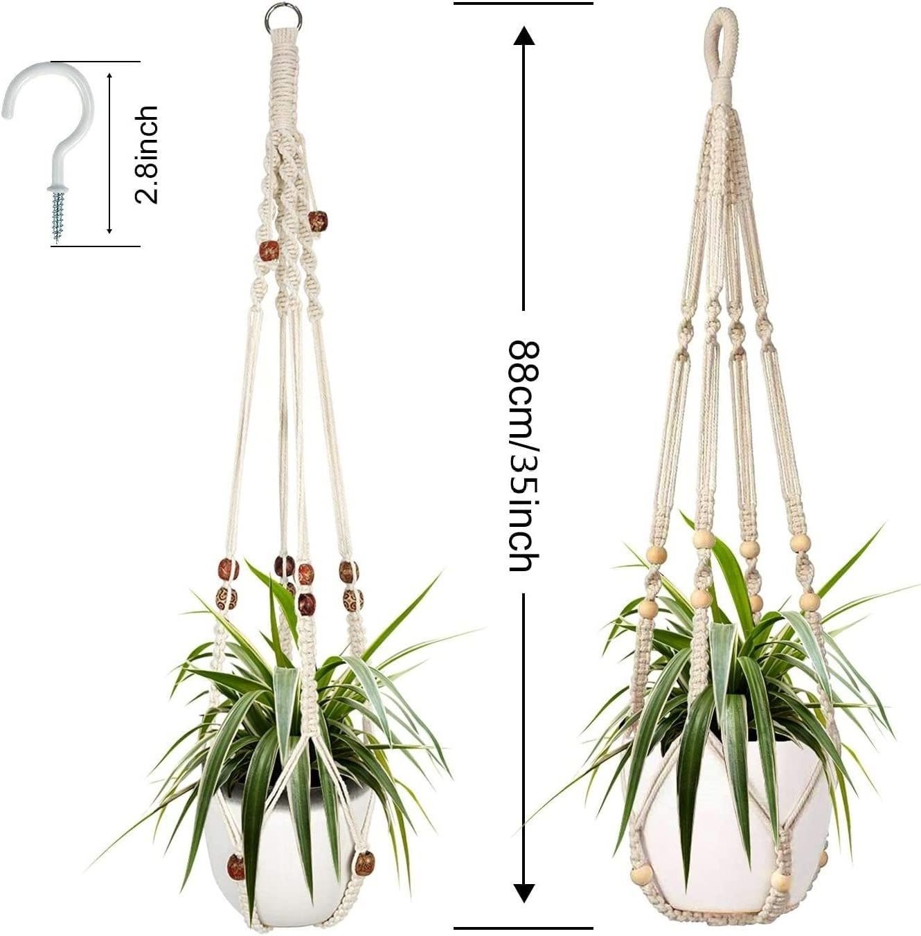 Boho Macrame Wall Hanging Planter Pot Holder Wholesale Indoor Outdoor Macrame Plant Hangers DIY For Home Decor