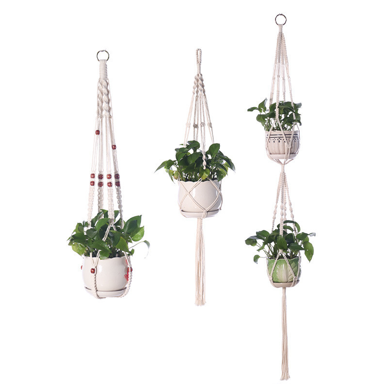 DIY Boho Handmade Macrame Plant Hanger Flower Pot Holder for Wall Decoration Garden Plant Hanging