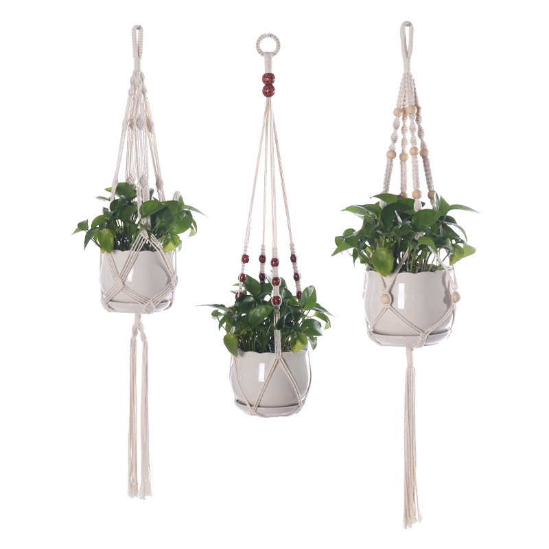 DIY Boho Handmade Macrame Plant Hanger Flower Pot Holder for Wall Decoration Garden Plant Hanging