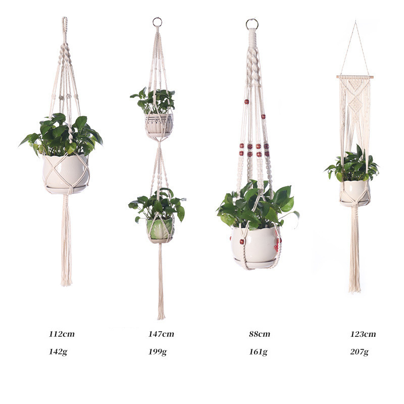 DIY Boho Handmade Macrame Plant Hanger Flower Pot Holder for Wall Decoration Garden Plant Hanging