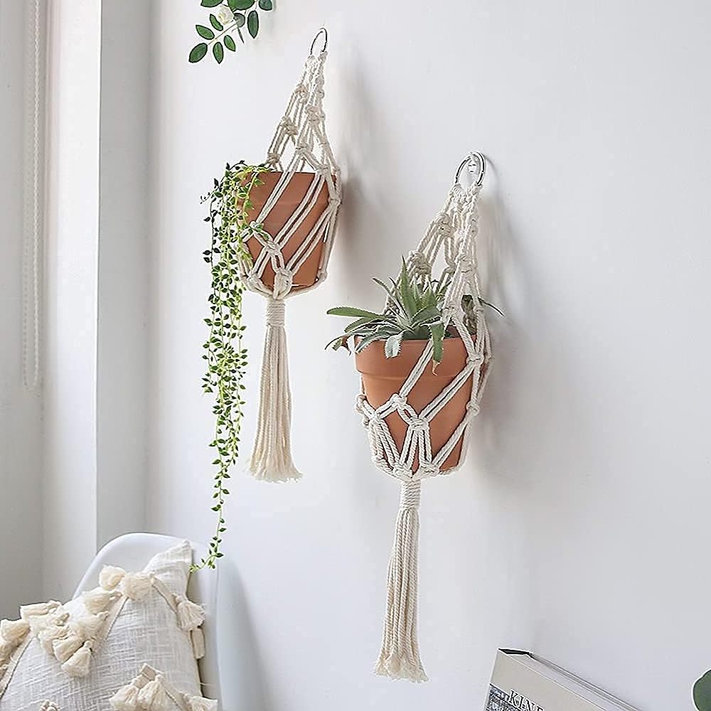 Hanging Planters for Wall Plants Holder Short Handmade Boho Farmhouse Rustic Home Decor Macrame Plant Hanger