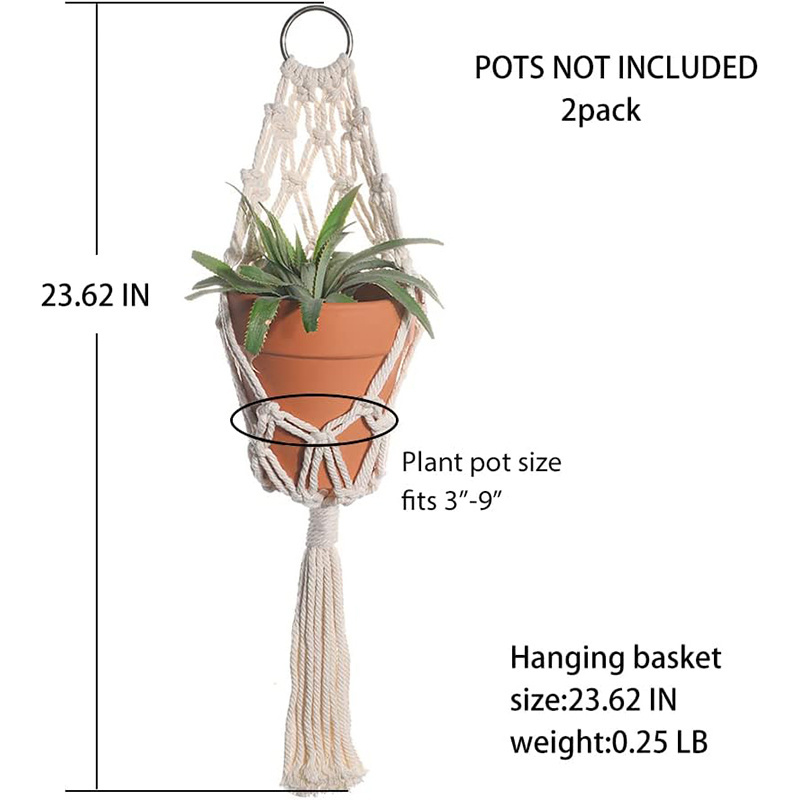 Hanging Planters for Wall Plants Holder Short Handmade Boho Farmhouse Rustic Home Decor Macrame Plant Hanger