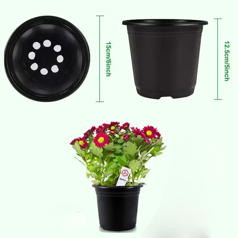 Nursery Pot Plastic Planters for Outdoor Indoor Plants Gardening Flower Pots Plant Pots with Drainage Holes