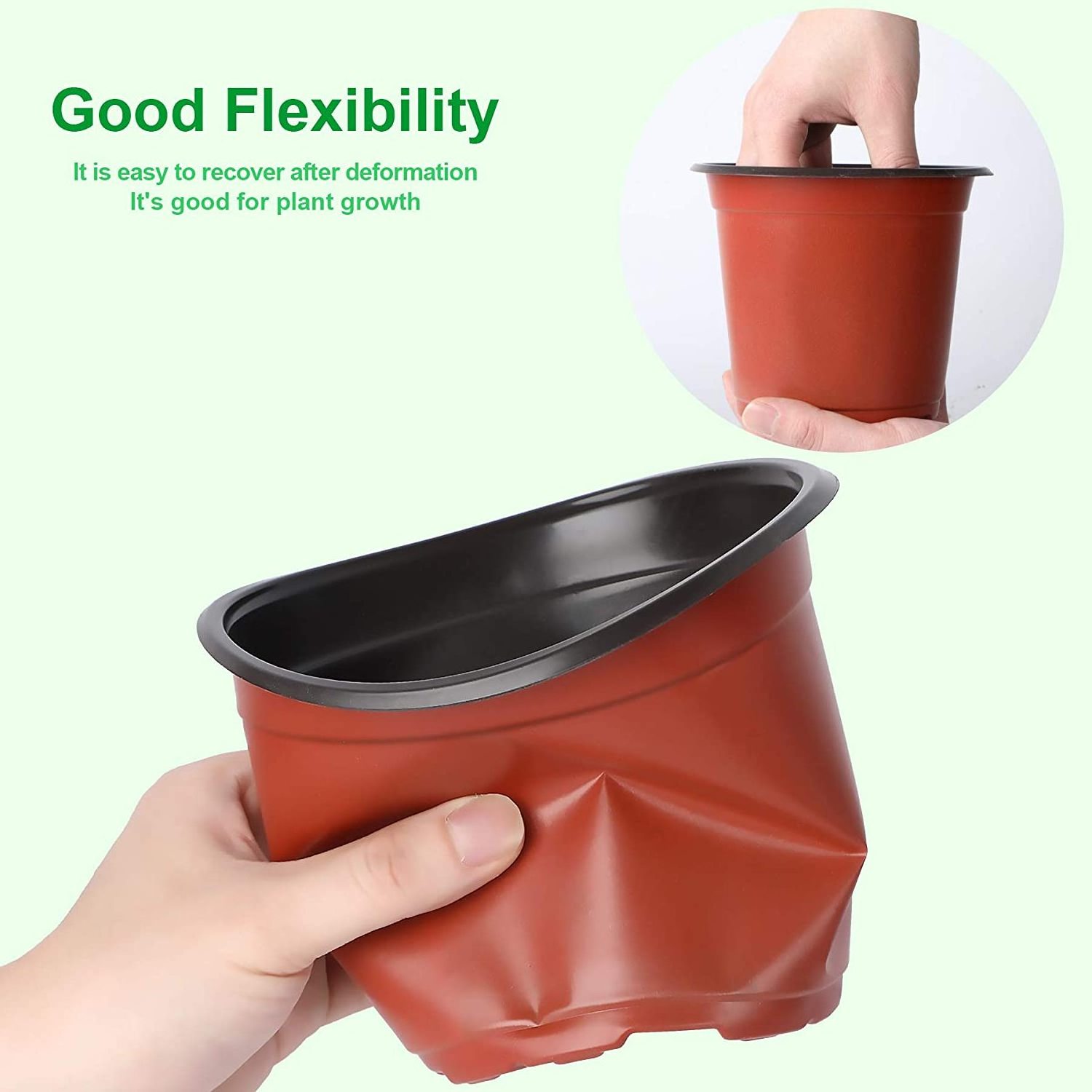 6 Inch Red Plant Nursery Pots Seed Starting Pots Containers For Plant Flower Nursery