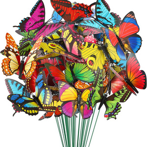 200 Pcs Butterfly Decoration Stakes Waterproof Garden Butterfly Wing Width 3.5in Ornaments for Indoor/Outdoor Decor