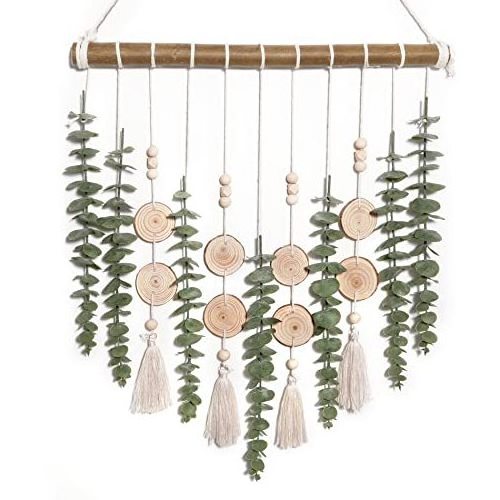 Bohemia Style Home Decor Simulated Eucalyptus Leaves Plastic Artificial Green Plant Wall Hanging Decoration