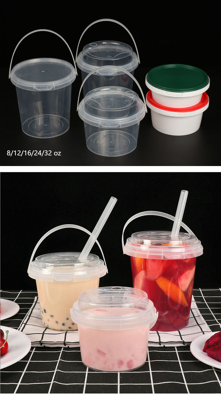 8 12 16 24 oz Small Plastic Dessert Cups Mousse Jello Shots mini Dessert Cups With Spoons For Pudding Fruit And Ice Cream