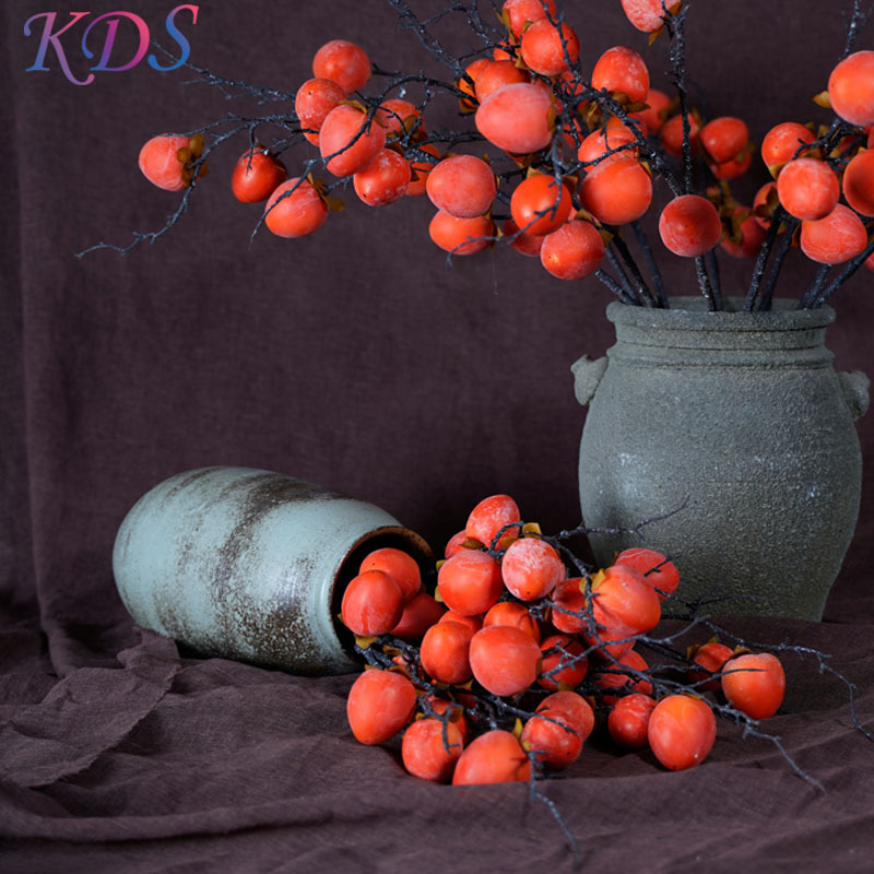 Artificial plant orange fruit tree faux flower and plants Red apple pomegranate decoration for home Christmas tree