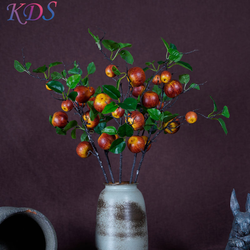 Artificial plant orange fruit tree faux flower and plants Red apple pomegranate decoration for home Christmas tree