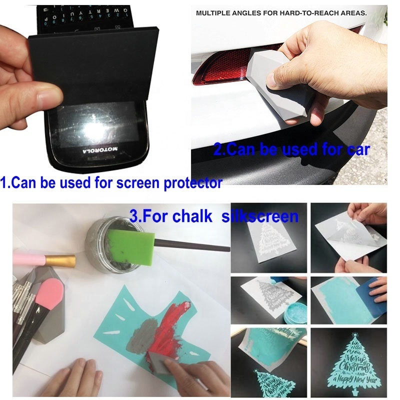 New Self-Adhesive Screen Stencil Printing Squeegee, Rubber Squeegee Screen Printing Tools for Applying Chalk Paste or Ink