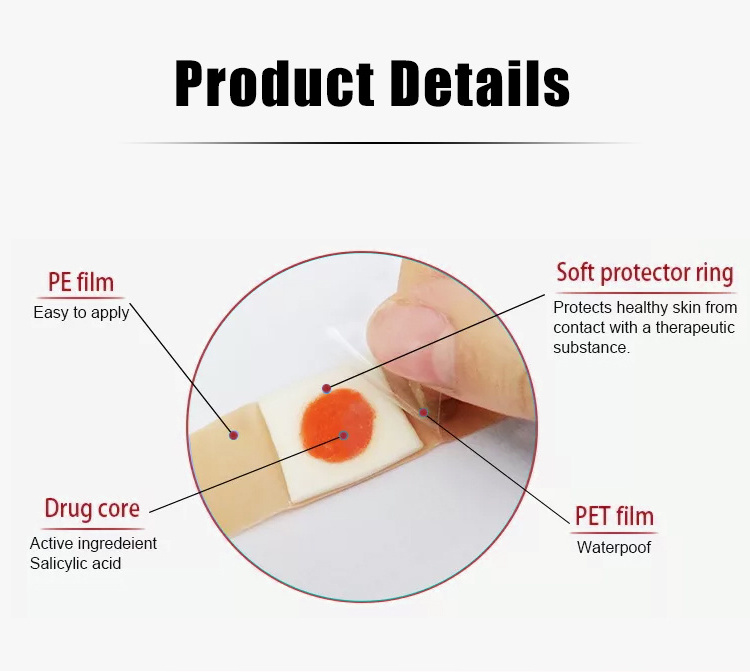 china supply salicylic acid and phenol plasters corn removal plaster free sample corn remove patch for foot pain relief