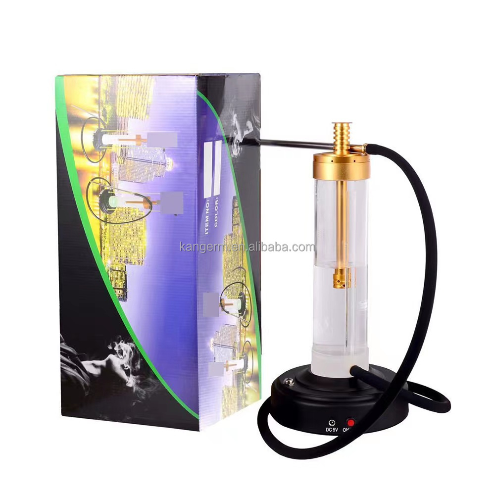 2021 Kangerm New Modern China Acrylic Electric Water Smoking Gravity travel hookahs Best Laser Hookah with LED light