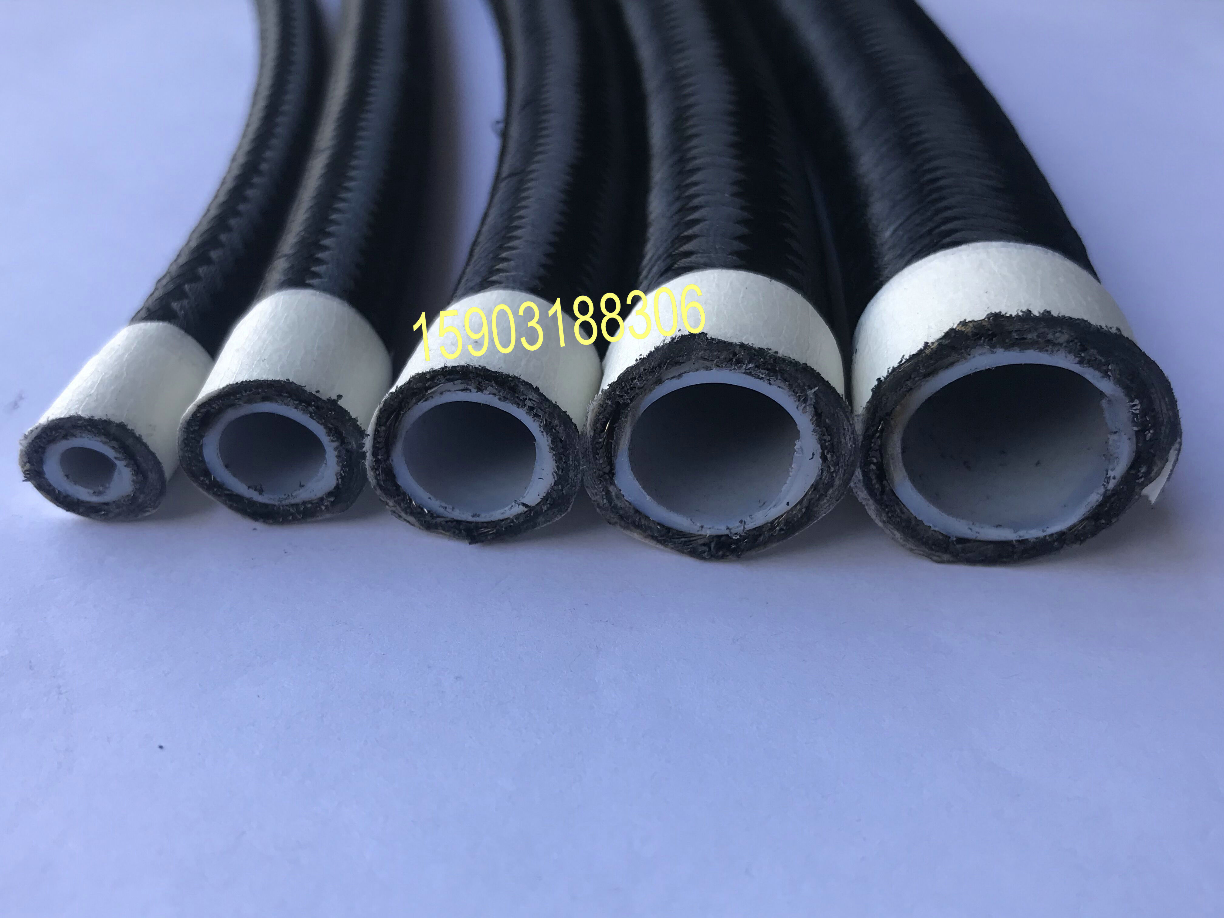 Black Nylon Covered Stainless Steel Braided E85 AN4 4AN PTFE INNER Tube Oil Line Fuel Hose 3.2FT