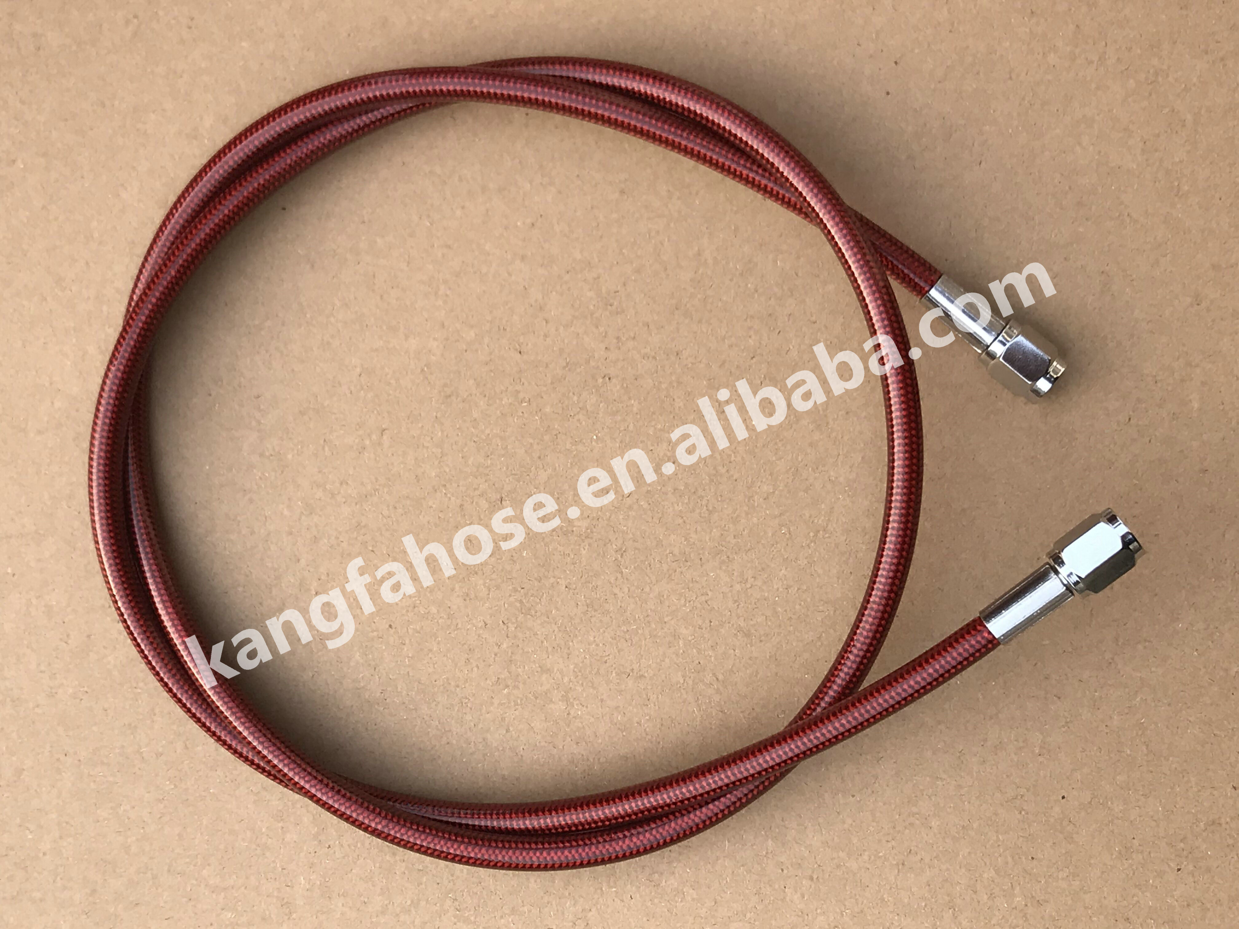 customized stainless braided brake hose an3 3an 3/8-24unf straight Female both hose ends