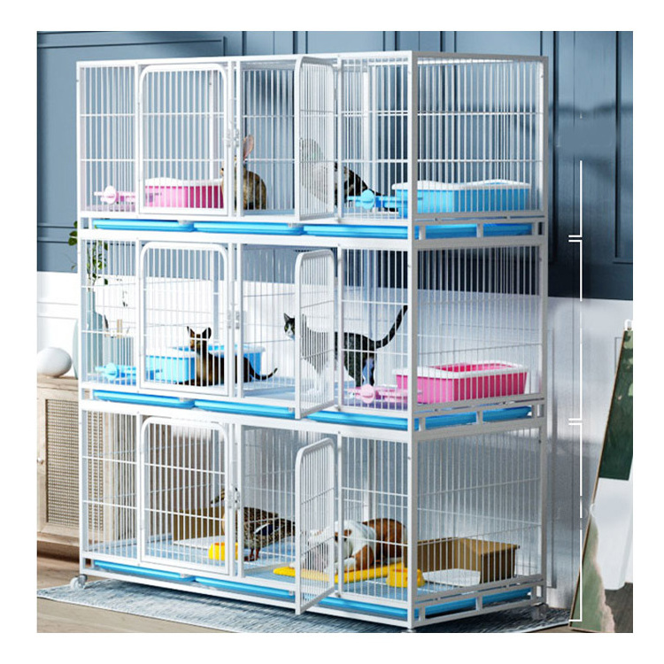 Cheap Cat Cage 2 Layer Portable Pet Cages Cat Carrier Carriers Houses Cat Supplier