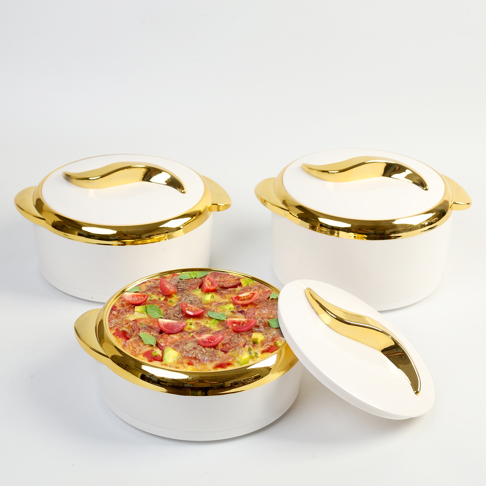 Wholesale Luxury 3 Pcs/Set Home Use Insulated Stainless Steel Hot Pot Food Warmers Casserole Container