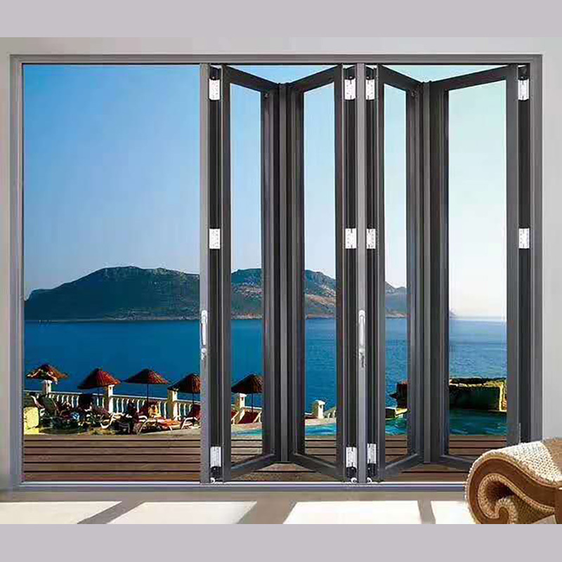 Aluminium Double Tempered Glass Folding Windows Horizontal Bifold Window Aluminium Bifold Balcony Sliding Windows