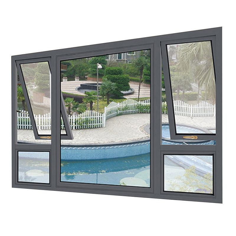 Low Cost Modern design window aluminium profiles hung window with grille awning window