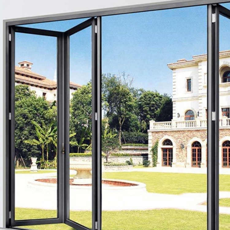 French Style Hot Selling retractable folding sliding security window bars security doors aluminum burglar windows