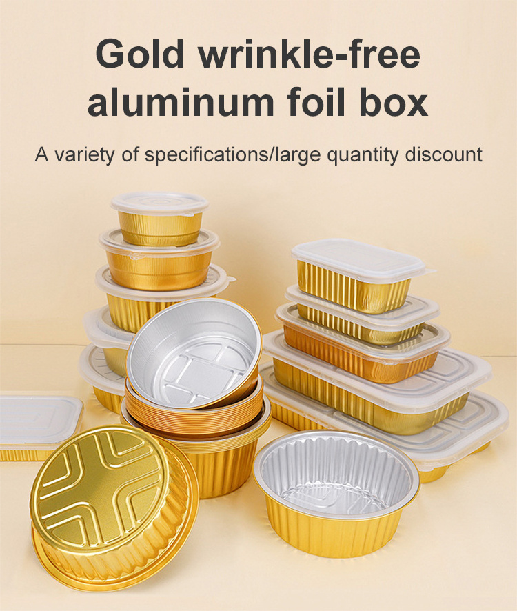 Food Grade Convenient Disposable Aluminum Foil Dinner Plate Picnic Cooking Containers Takeaway Baking BBQ Aluminum Foil Tray