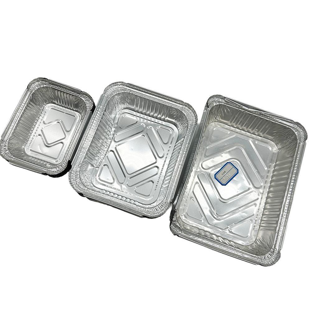 Factory wholesale customization square foil baking tray silver biodegradable food grade tin plate take away aluminum foil trays