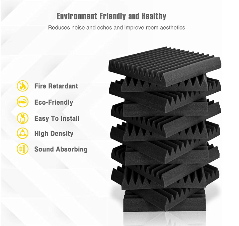 Acoustic Foam Sound Panels wedges,Soundproof Sound Insulation Absorbing for Home and Office