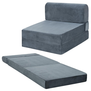 Memory Foam Folding Sleeper Chair Couch Bed with Soft Cushions Characteristic Sofa Mattress