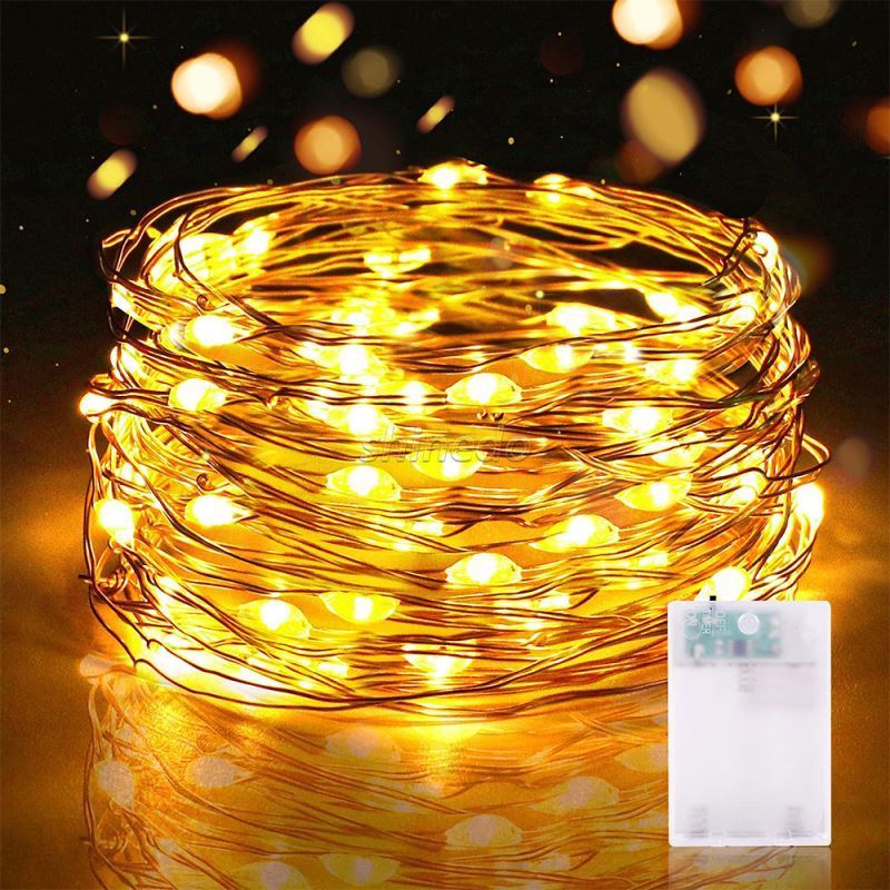 Fairy Lights With Copper Wire Battery Operated room decor lights garden decorative  holiday christmas 100 led String Light