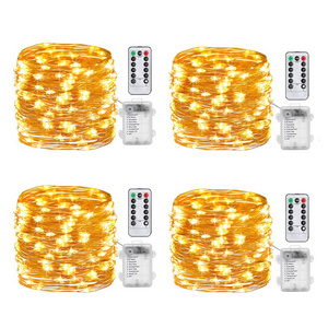 5M Waterproof Remote Control Fairy Lights Battery Operated 8 Mode Timer String Copper Wire LED String Light