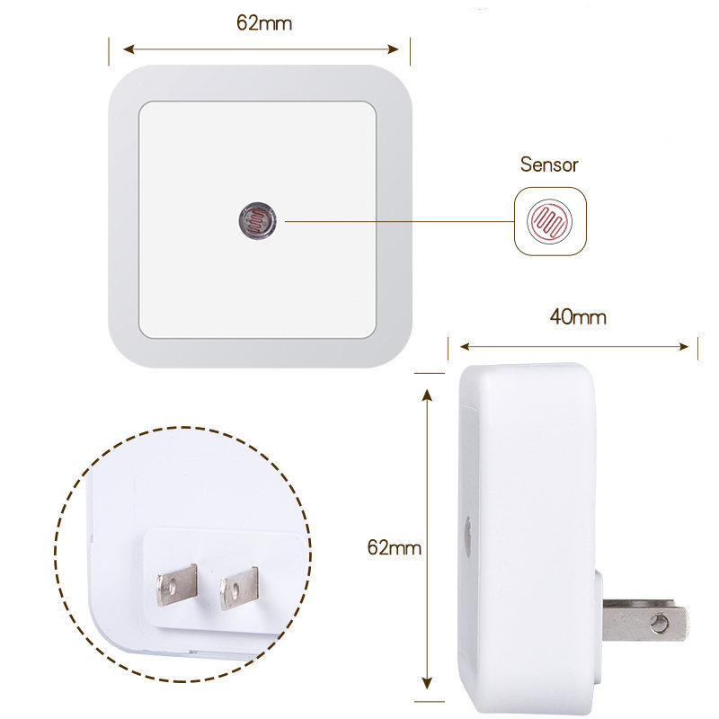 LED Night Light Smart Sensor Plug in Wall Night Lamp Indoor Bathroom Home Kitchen Hallway Staireway Bedroom