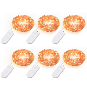 CR2032 Button Cell Slim Battery Operated Copper Wire 2M 20L Christmas String LED Indoor Fairy Lights