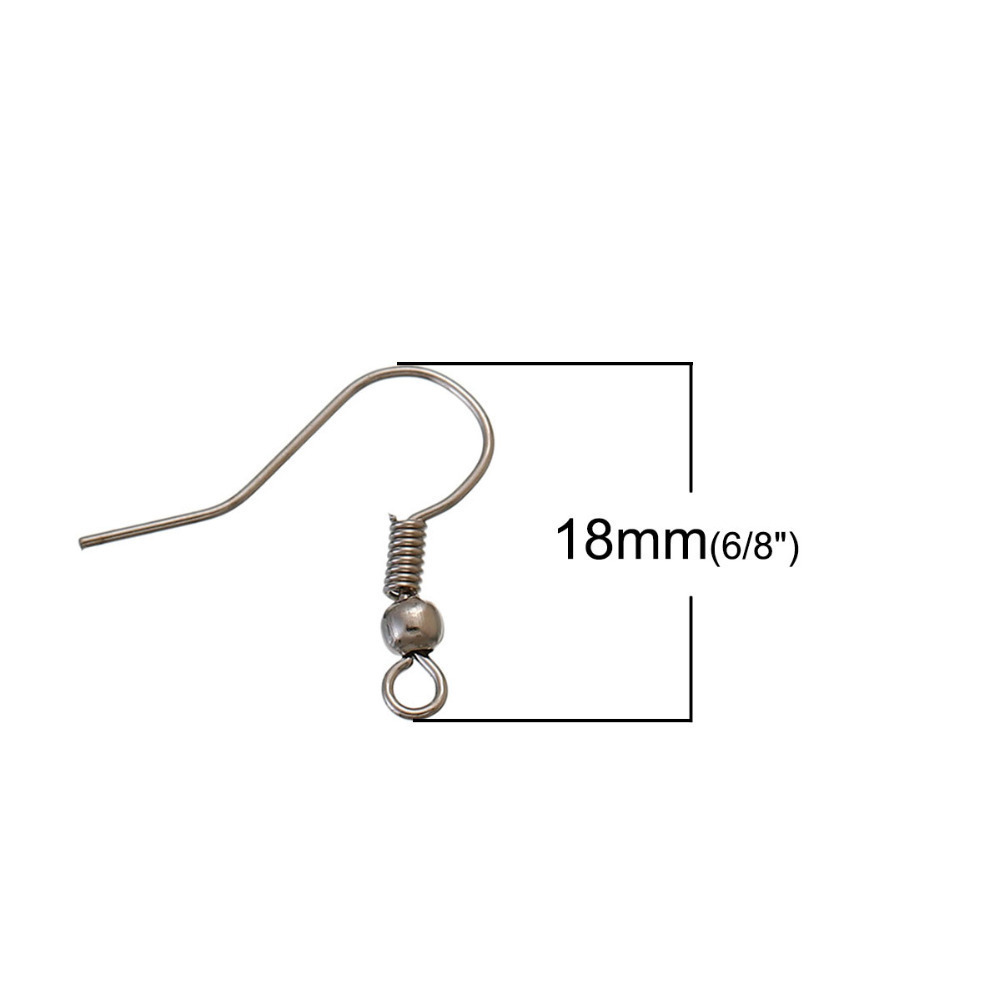 Stainless Steel Hypoallergenic Earring Hooks,  Earring Clasp Wire, DIY Jewelry Making, Earring Accessories, 17x20mm, 50Pcs