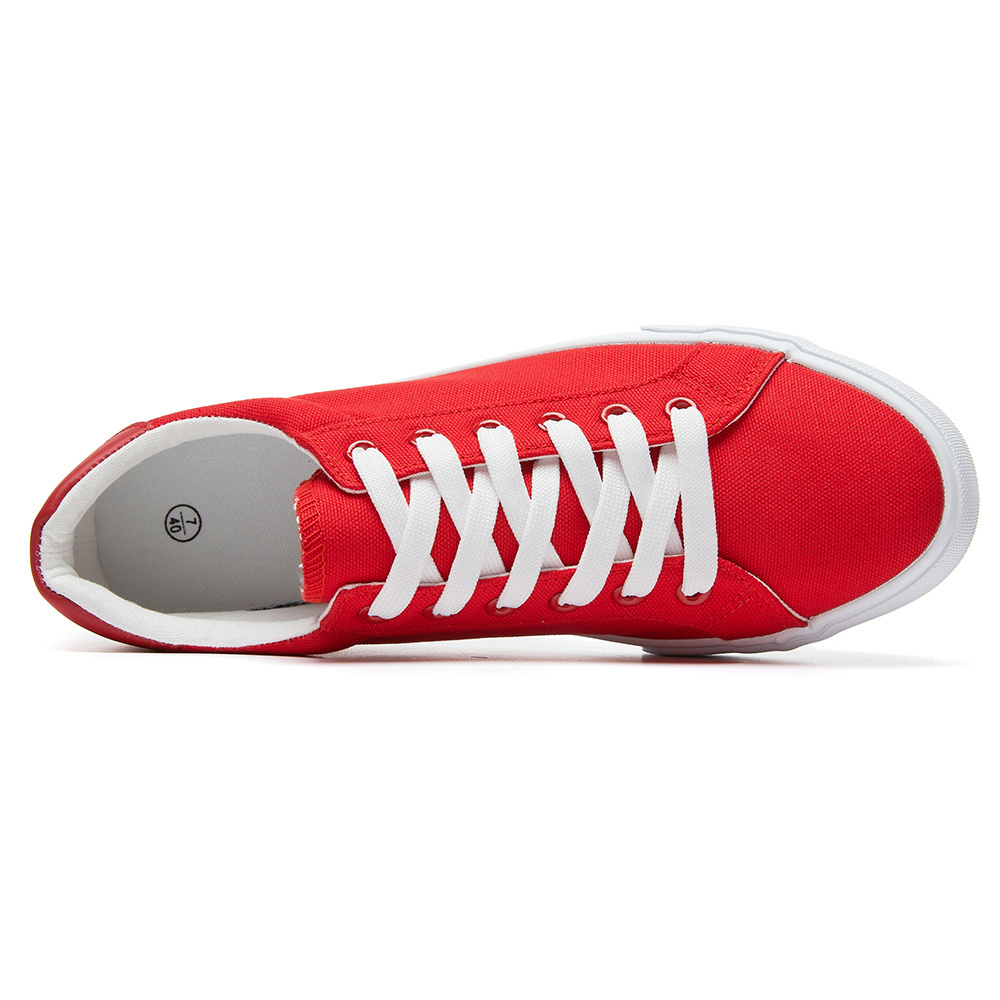 Wholesale Fashion Unisex Men Flat Tennis Shoes Sneakers Custom Logo Red Canvas Shoes For Men New Style