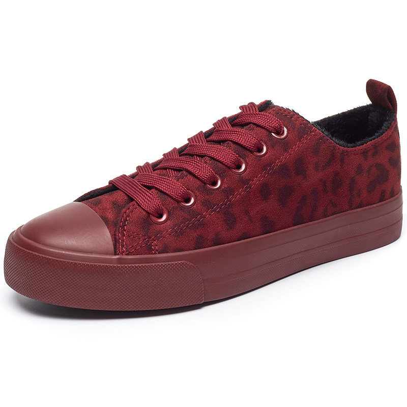 KH Factory KH Factory Wholesale OEM Casual Suede Upper Leopard vulcanized Shoes Customized Canvas Shoes For Women